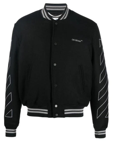 Off-White Diag Varsity Jacket Black