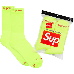 Supreme Fluorescent Yellow Socks 4 pack